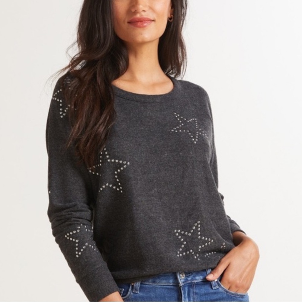 Chaser star stud black long sleeve top